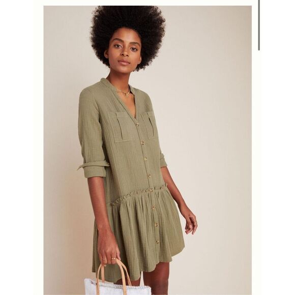Athropologie Maeve Katie Textured Utility Tunic - Picture 1 of 10